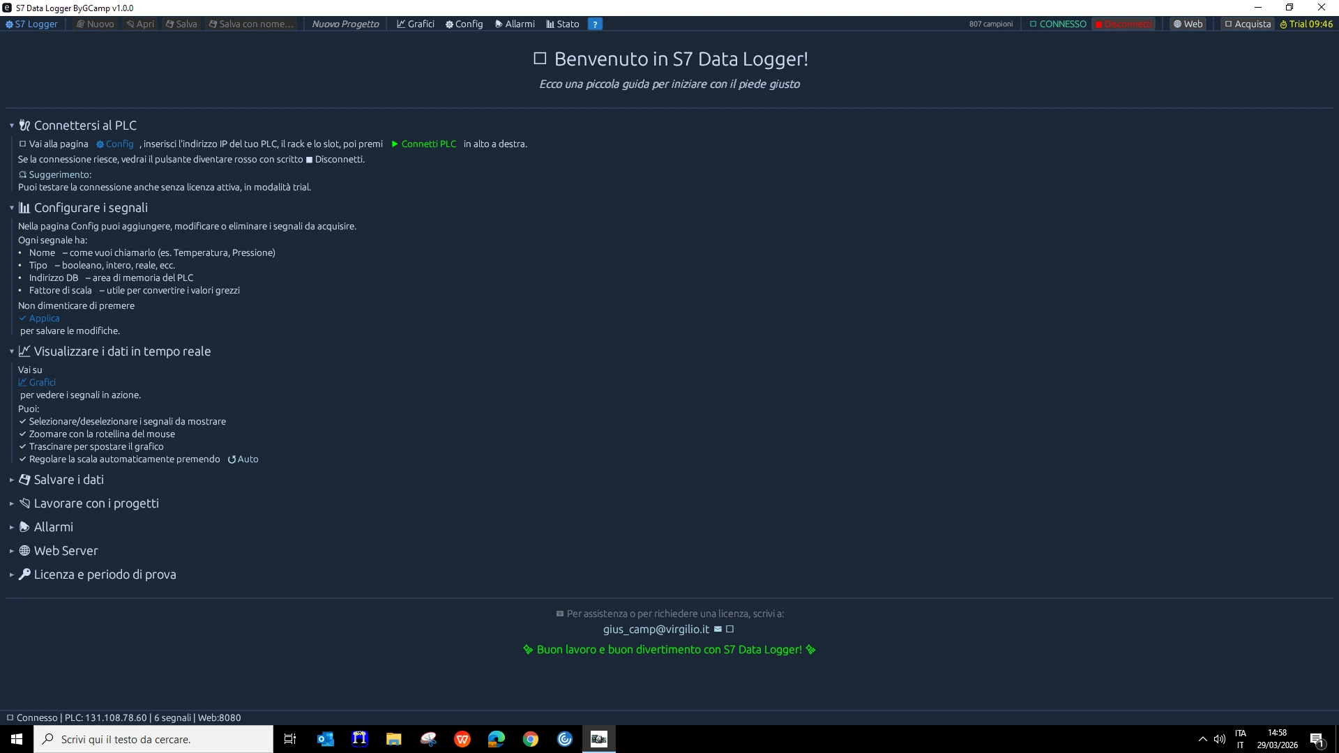 S7 Data Logger Statistics